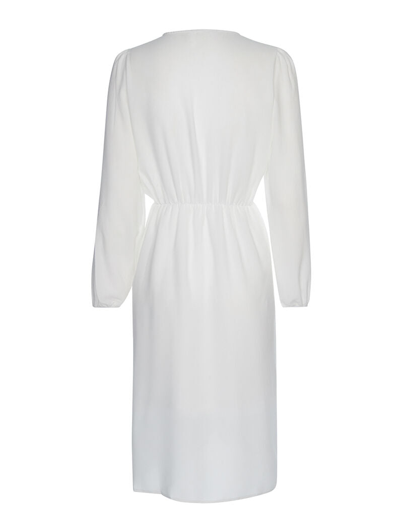 Robe fluide à manches ballon - blanc - 2