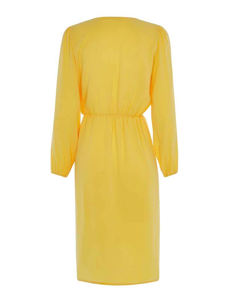 Robe fluide à manches ballon - jaune - 2