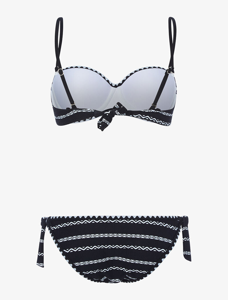 Bikini imprimé éthnique - noir/blanc - 2