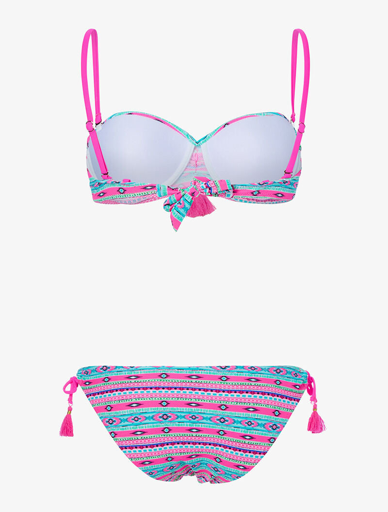 Bikini flashy éthnique - rose/turquoise - 2