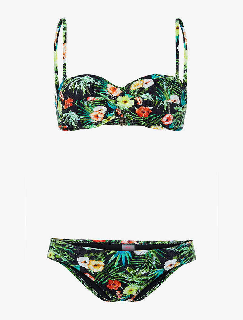 Bikini torsadé jungle - noir - 3