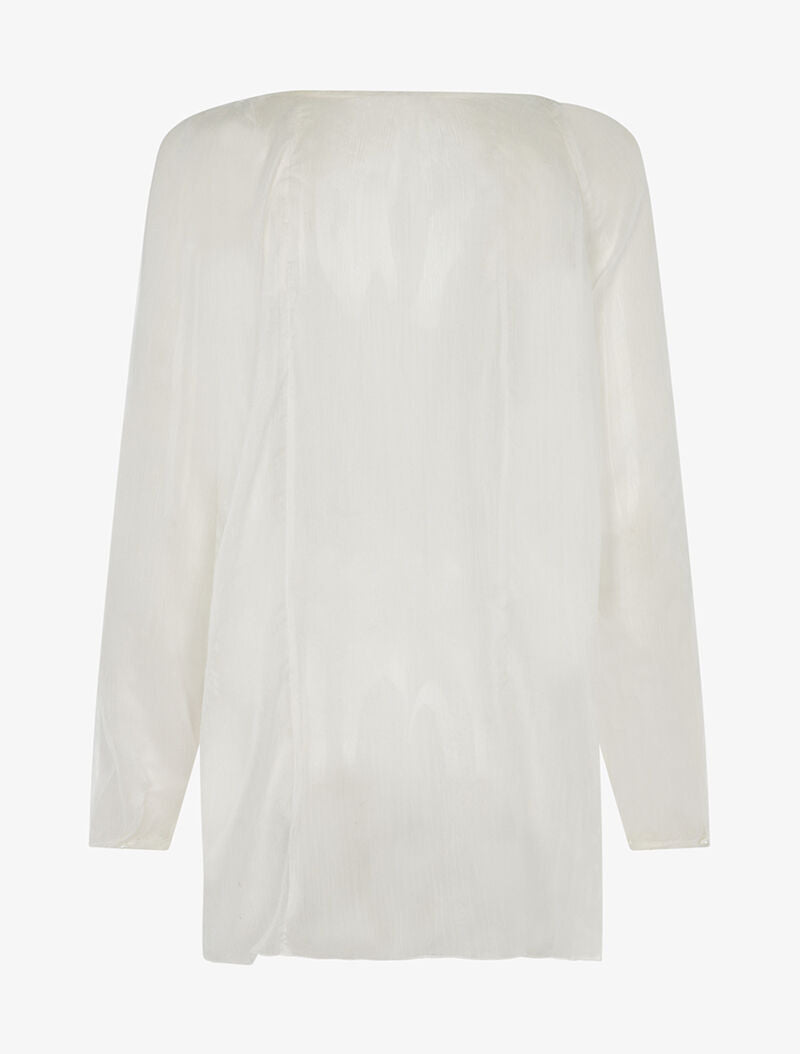 Blouse avant fleuri transparent - blanc - 2