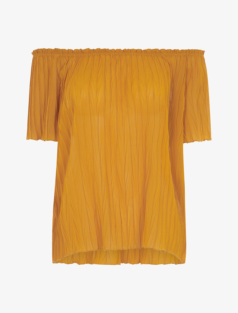 Top gaufré transparent - moutarde - 3