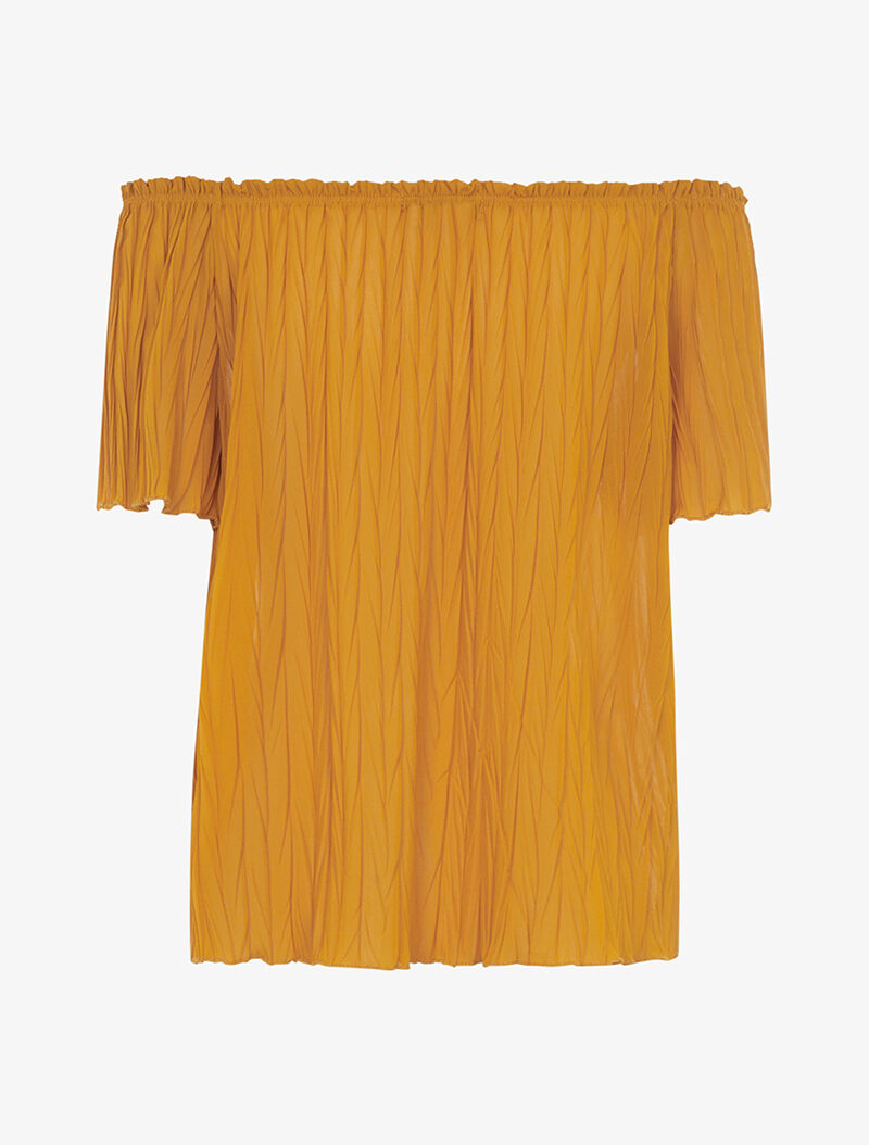 Top gaufré transparent - moutarde - 2