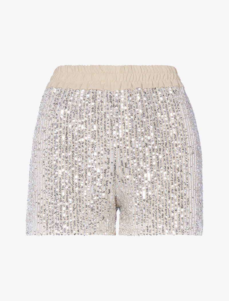 Short à sequins - beige - 1