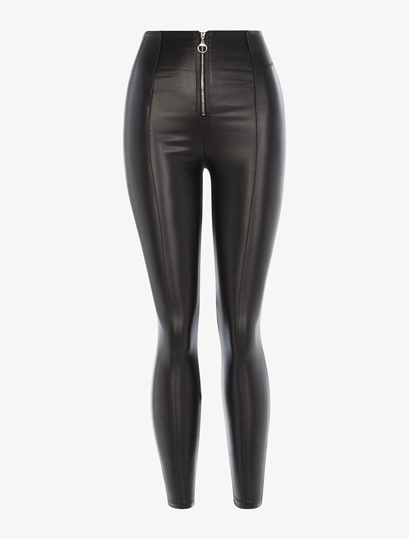 Legging enduit à surpiqûres - noir - 1