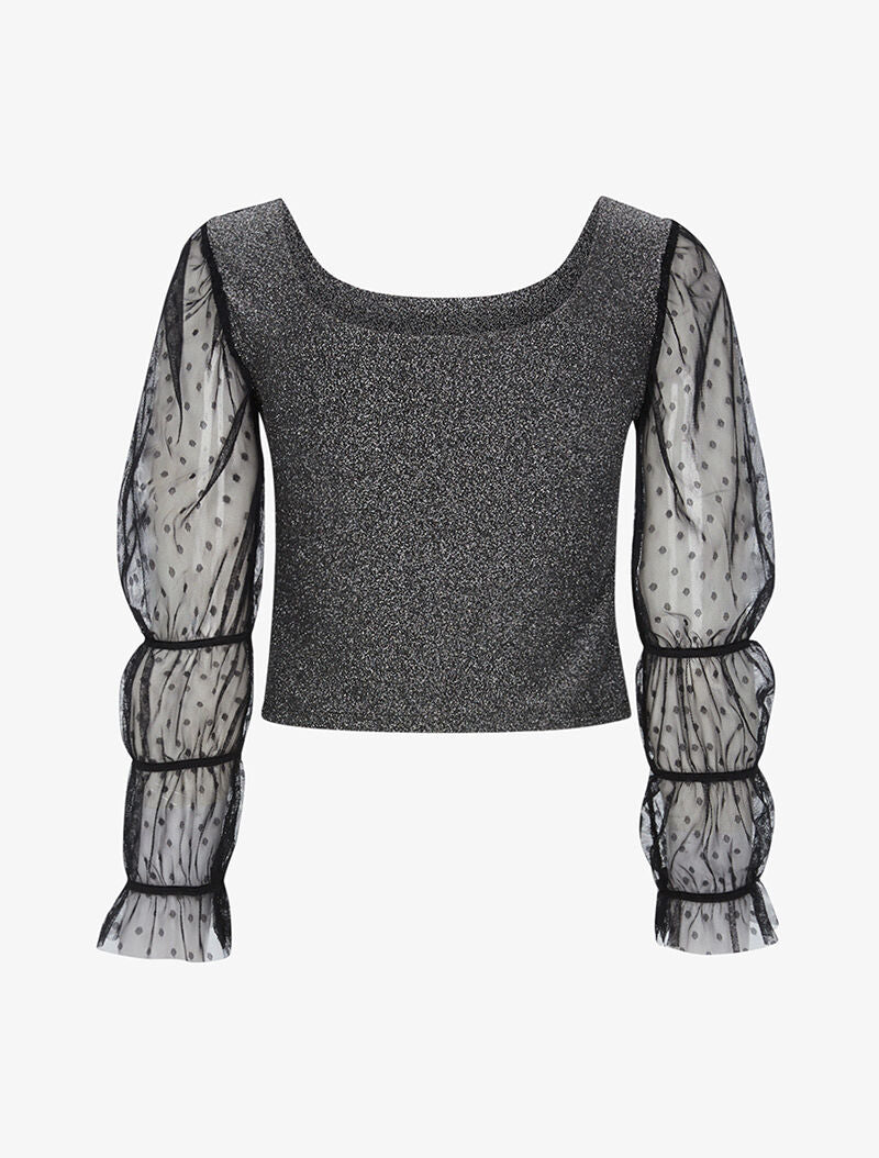 Crop top scintillant - argent - 2