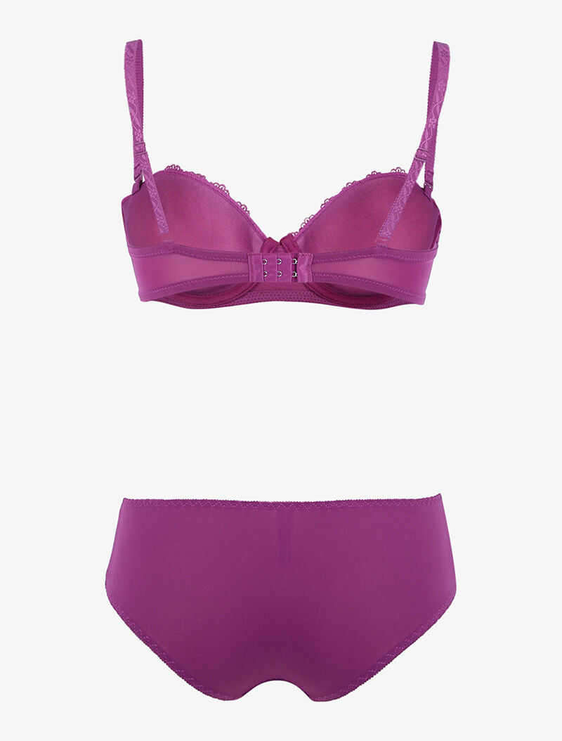 Ensemble à empiècement broderie graphique - violet - 2
