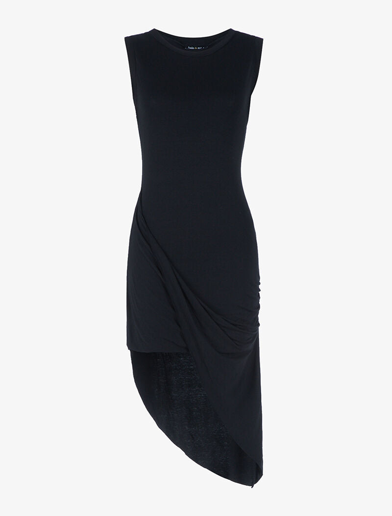 Robe coupe asymétrique - noir - 1
