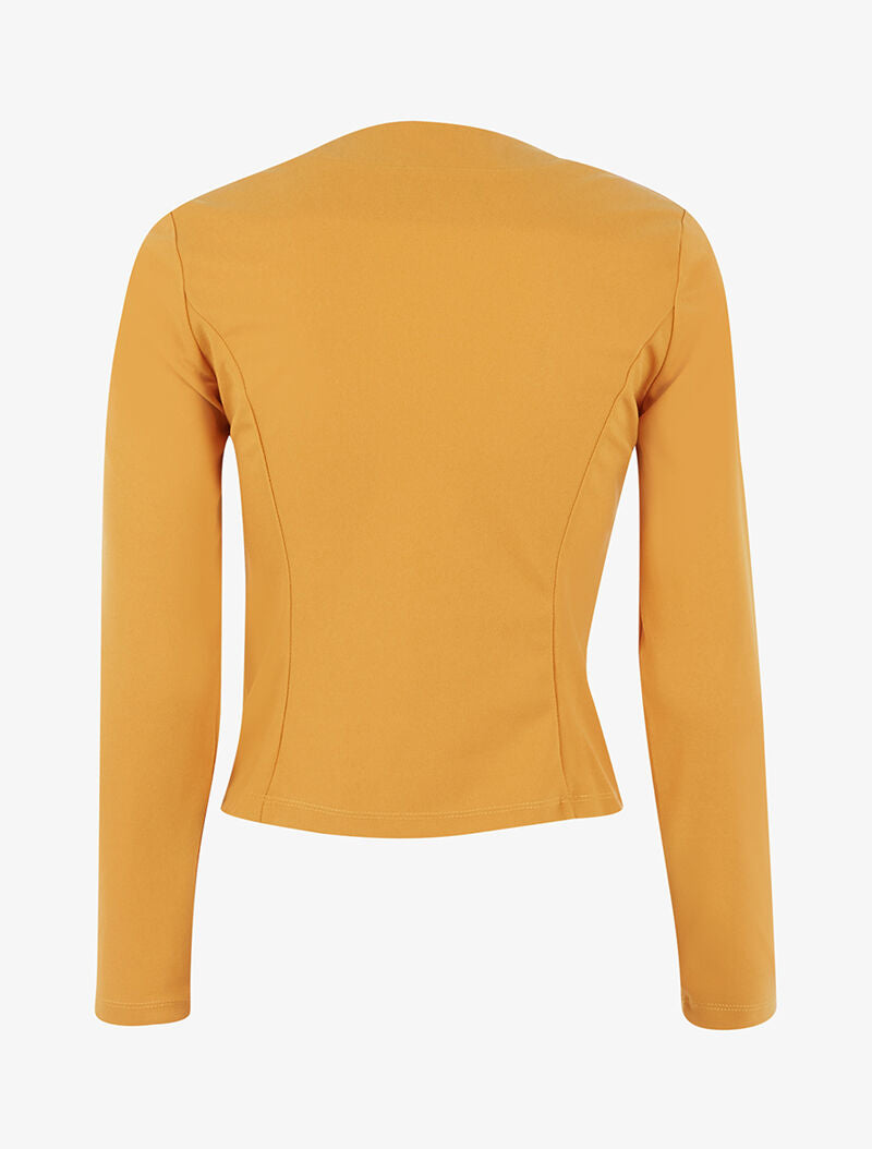 Veste courte à col cranté - jaune - 2