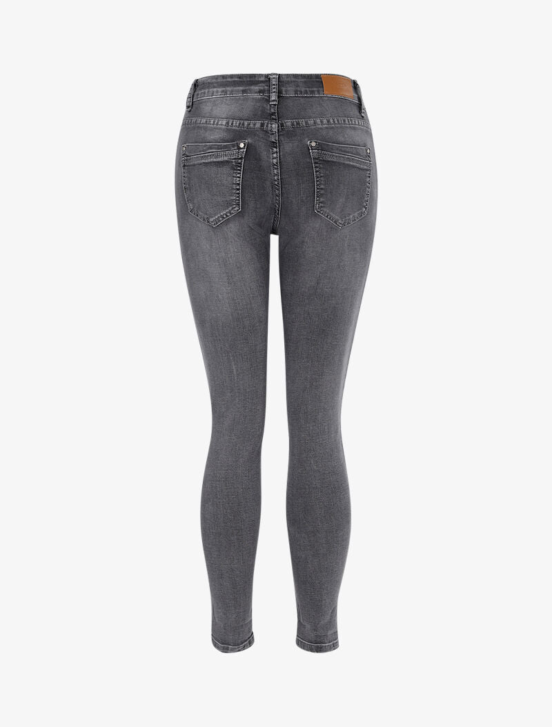 Jean 7/8 desteñido - gris oscuro