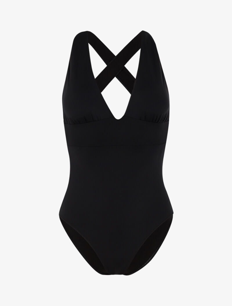 Monokini à décolleté profond - noir - 1