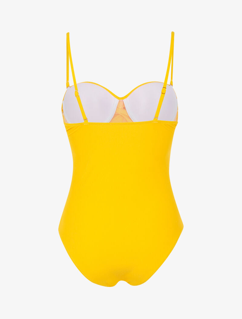 Monokini à bustier coqué - jaune - 2