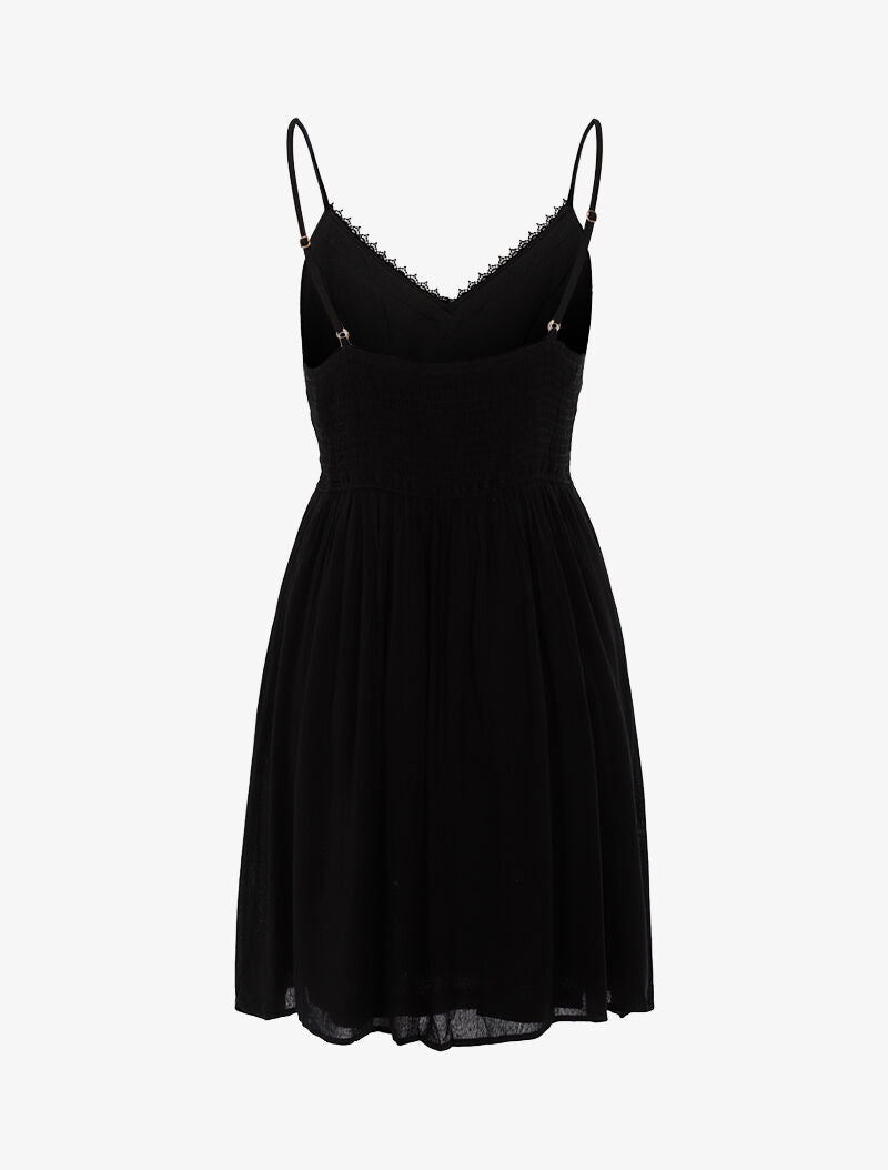 Robe à détails crochet - noir - 2