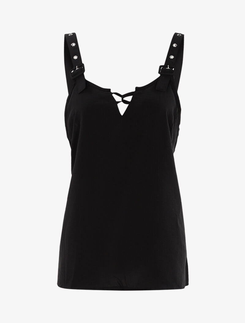 Top à bretelles stylisées - noir - 1