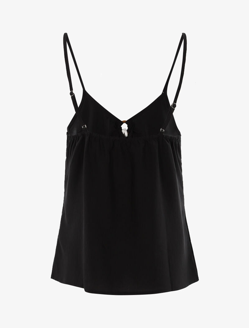 Top à encolure V - noir - 2