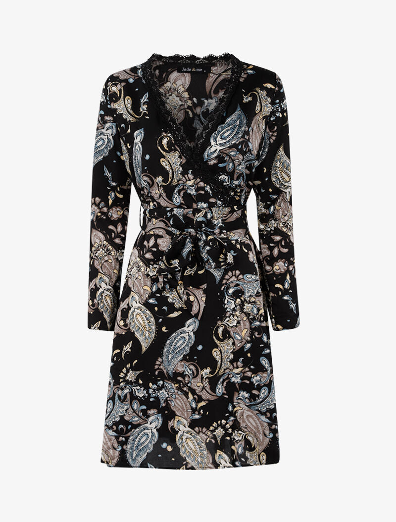 Robe à imprimé cachemire - noir - 1