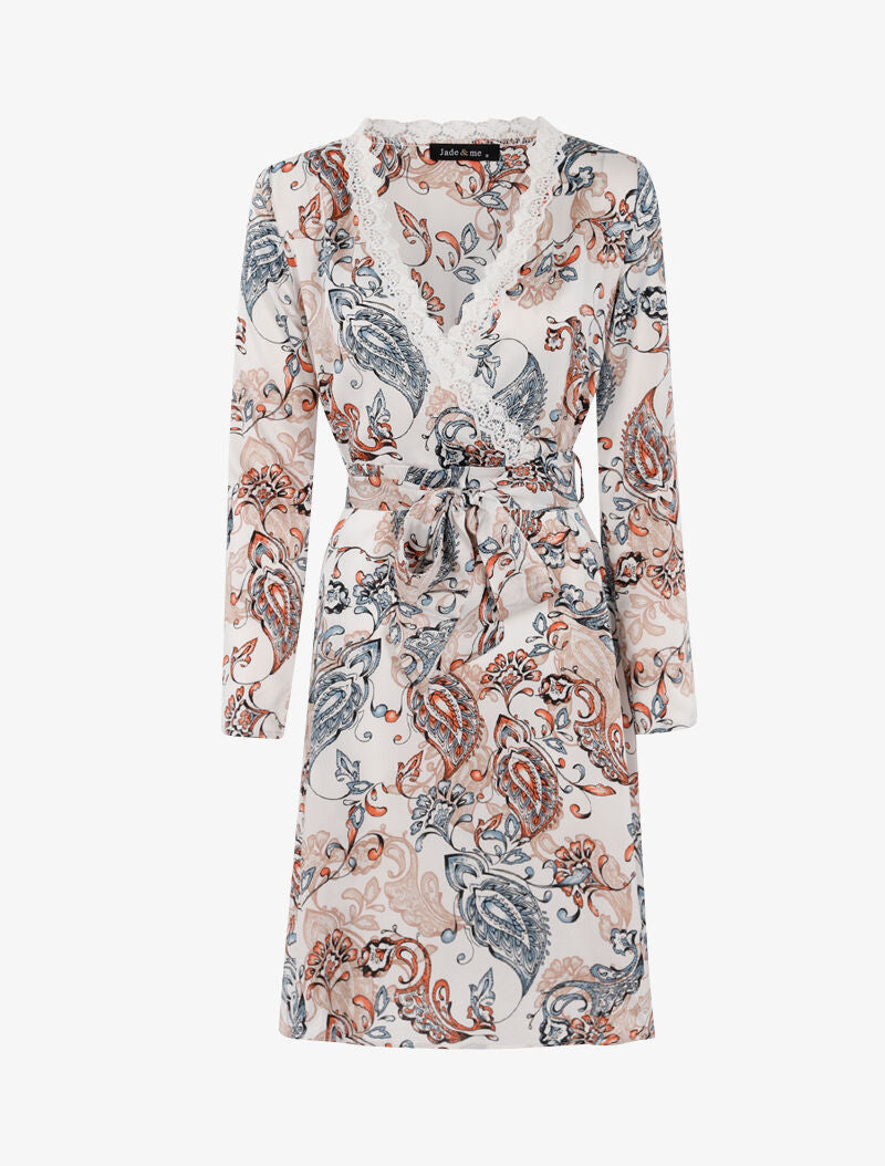 Robe à imprimé cachemire - ecru - 3