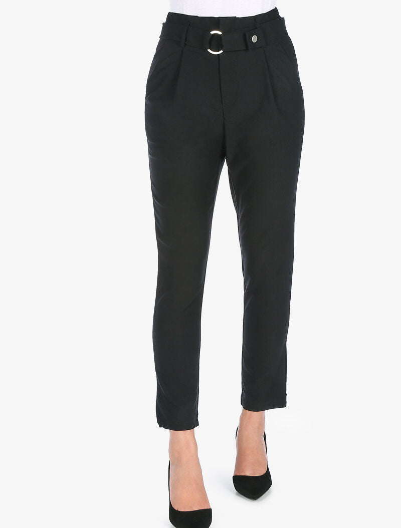 Pantalón liso 7/8 - negro