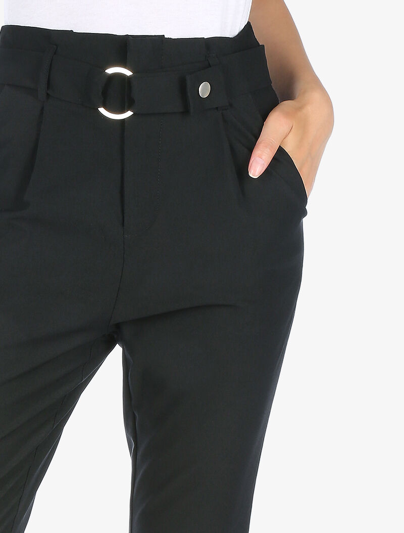 Pantalón liso 7/8 - negro