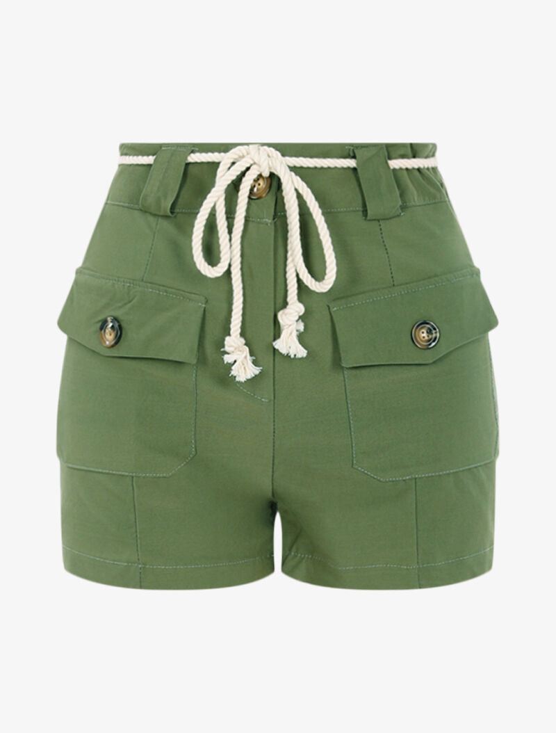 Short à poches plaquées - kaki - 1