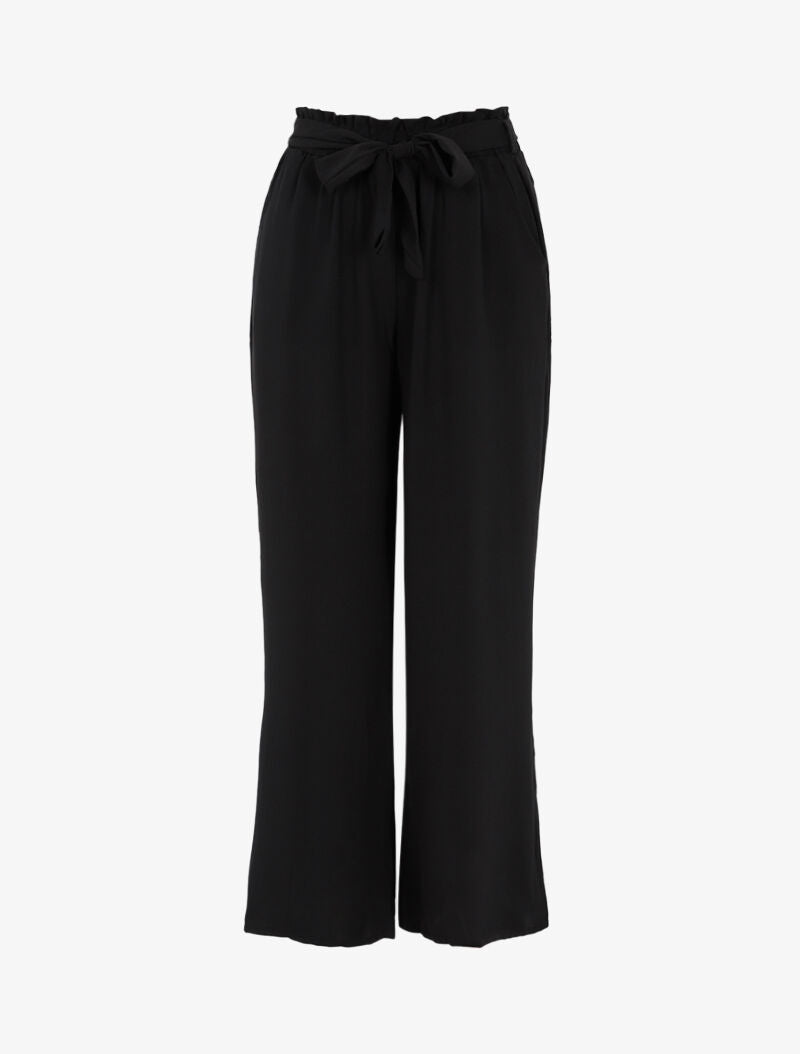Pantalon fluide coupe large - noir - 1