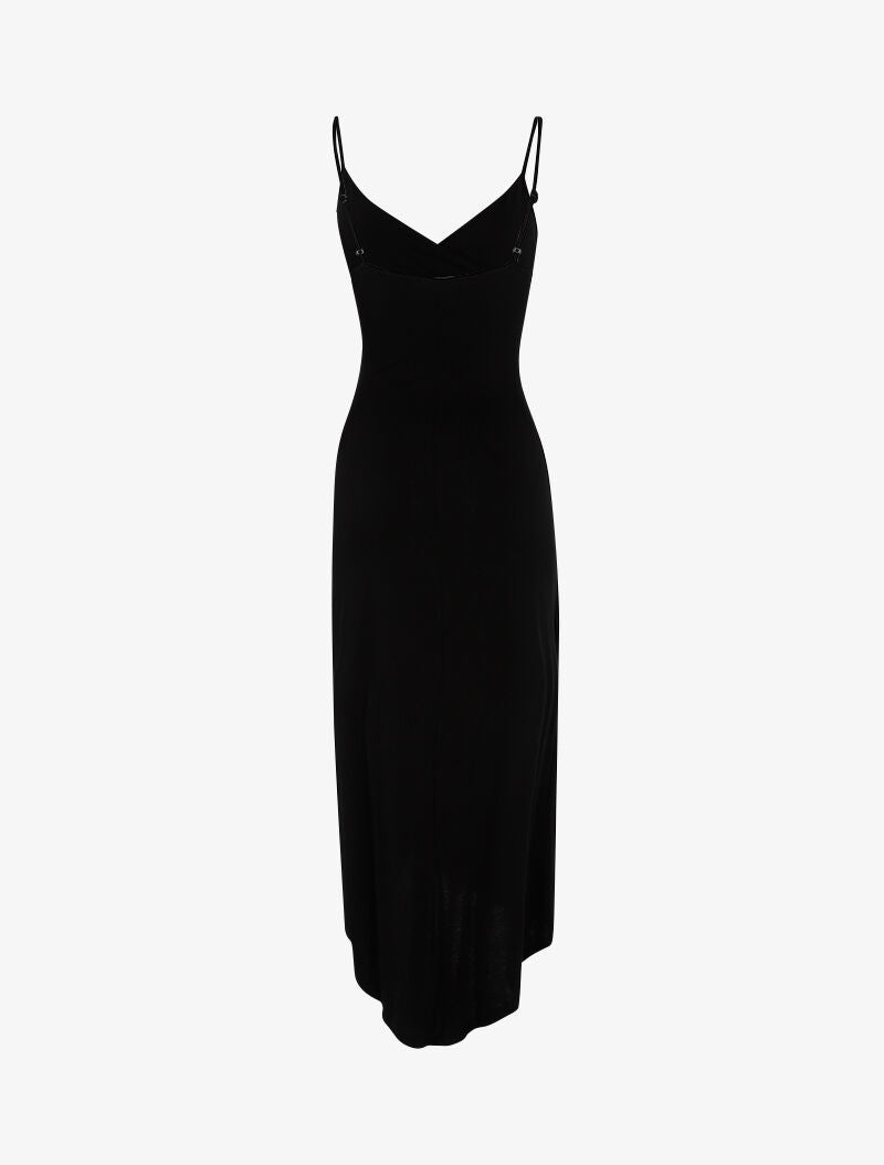 Robe fluide à bord asymétrique - noir - 2
