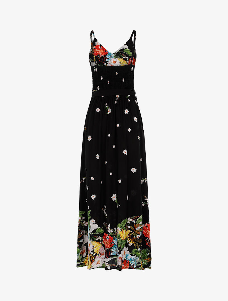 Robe longue à imprimé floral - noir - 2