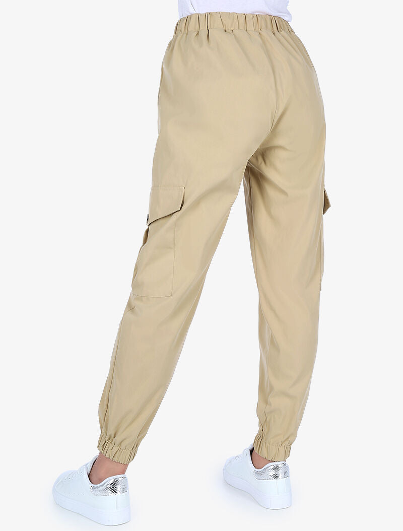 Pantalón cargo 7/8 - beige