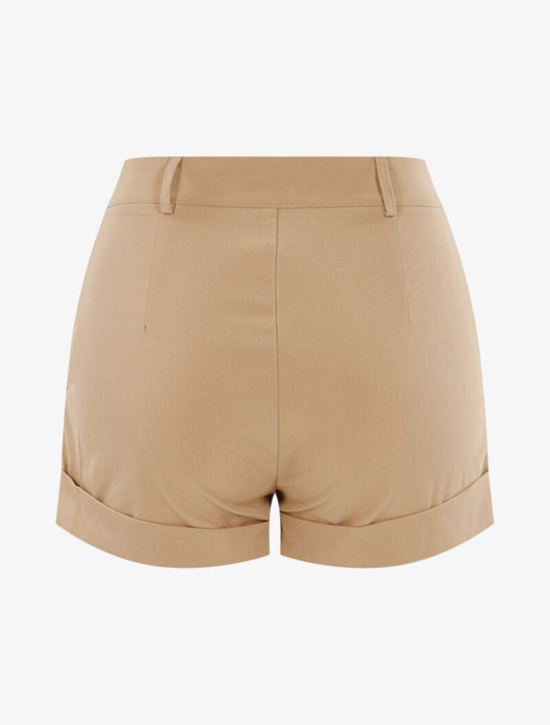 Short à boutons décoratifs - beige - 2