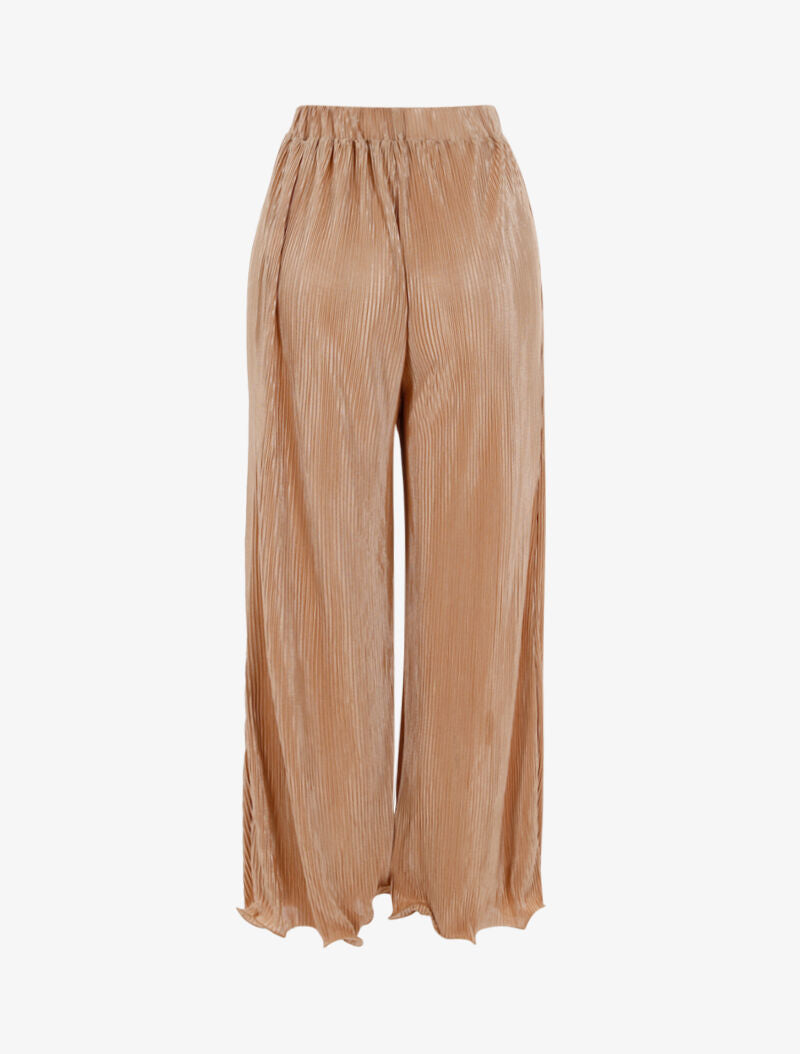 Pantalón 7/8 con efecto gofrado - beige