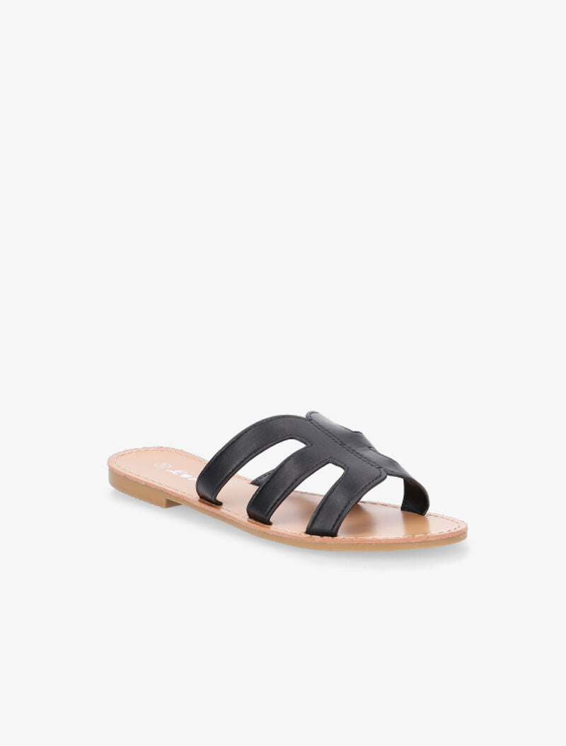 Nu-pieds style spartiates - noir - 2