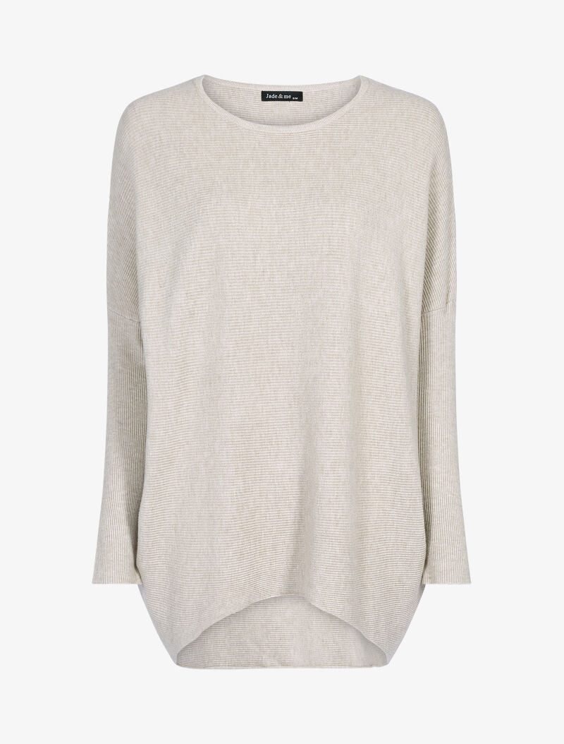 Pull long coupe loose - beige - 1