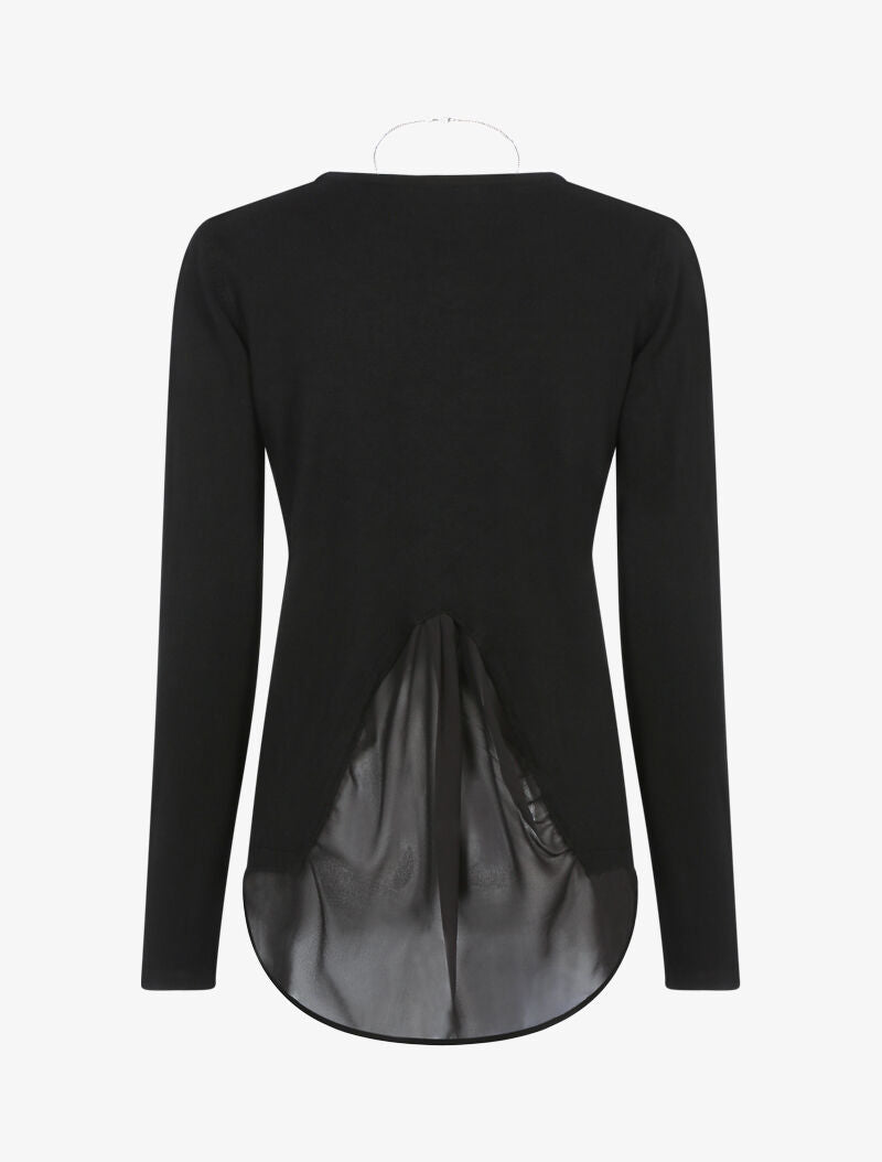 Pull à empiècement asymétrique en voile - noir - 2
