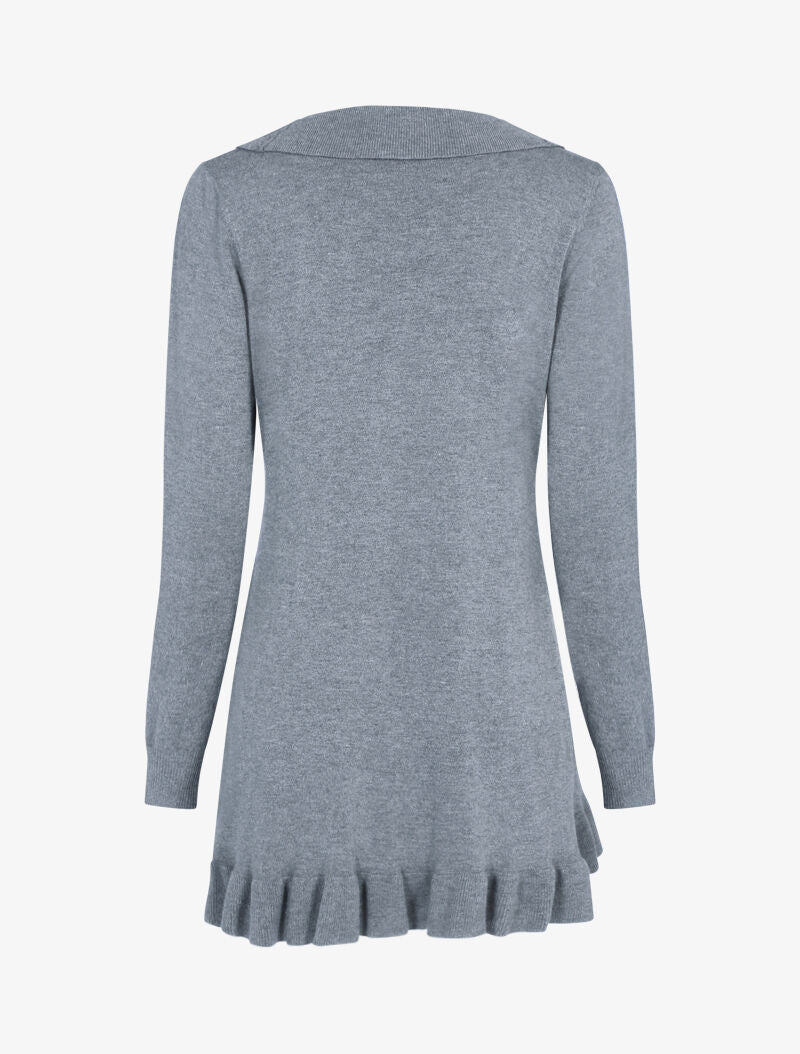 Gilet doux à bords volantés - gris foncé - 2