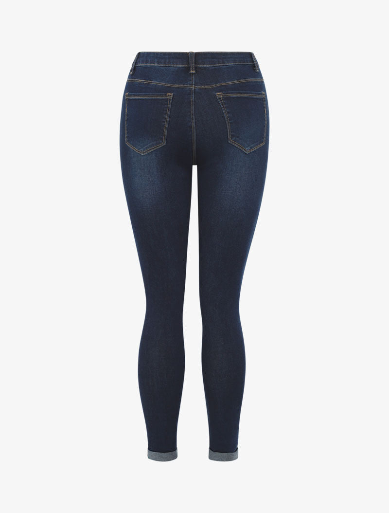 Jean slim basique taille haute - bleu denim - 4