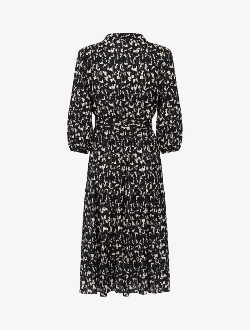 Robe mi longue à imprimé graphique - noir - 3