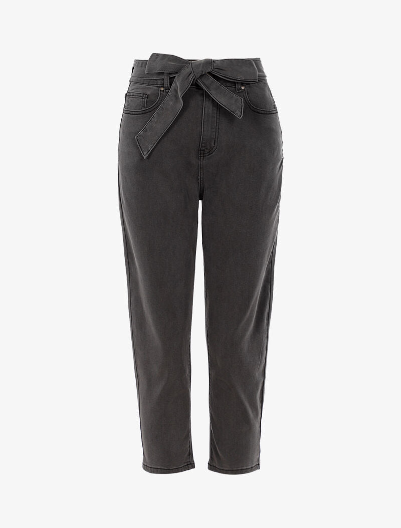 Jean 7/8 loose corte boyfriend - gris oscuro