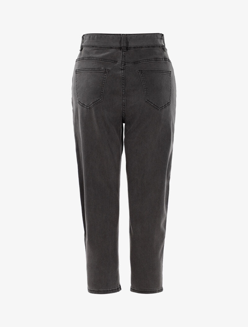 Jean 7/8 loose corte boyfriend - gris oscuro
