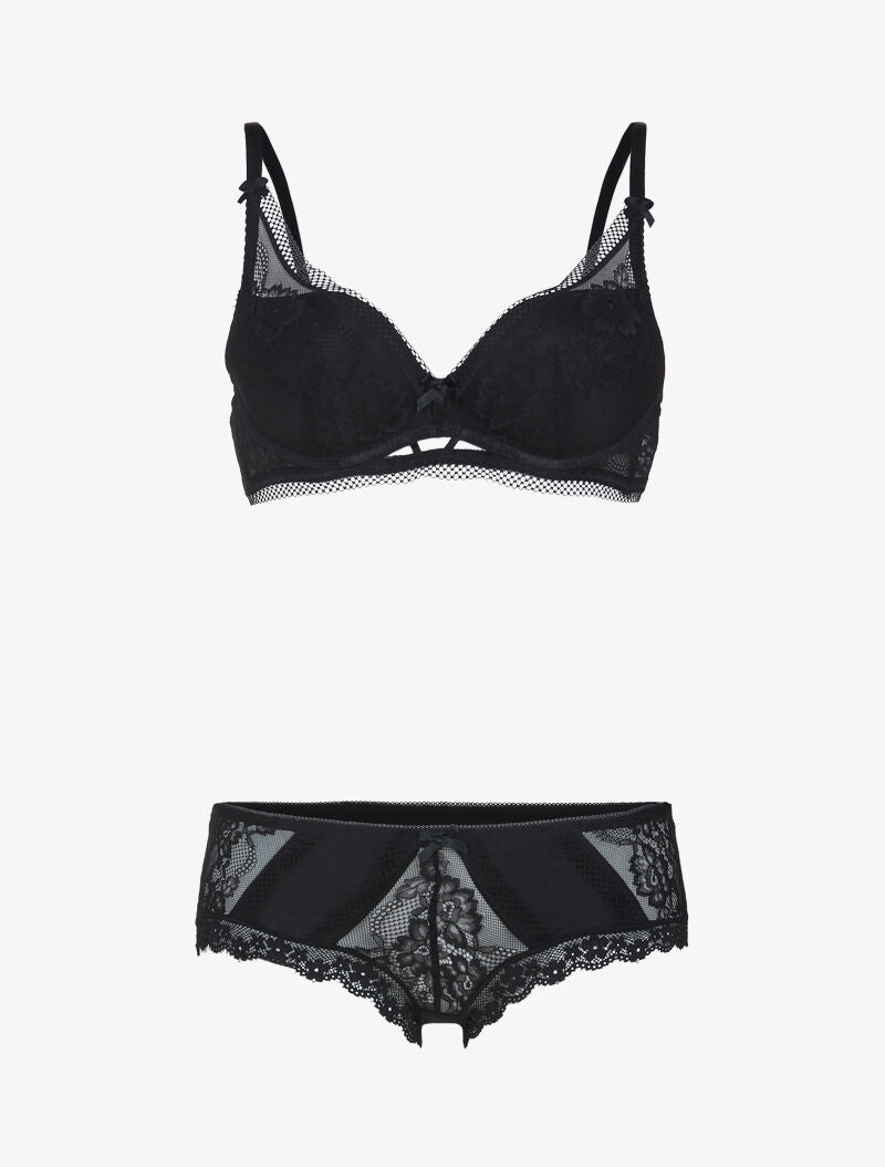 Ensemble à broderie fine - noir - 3