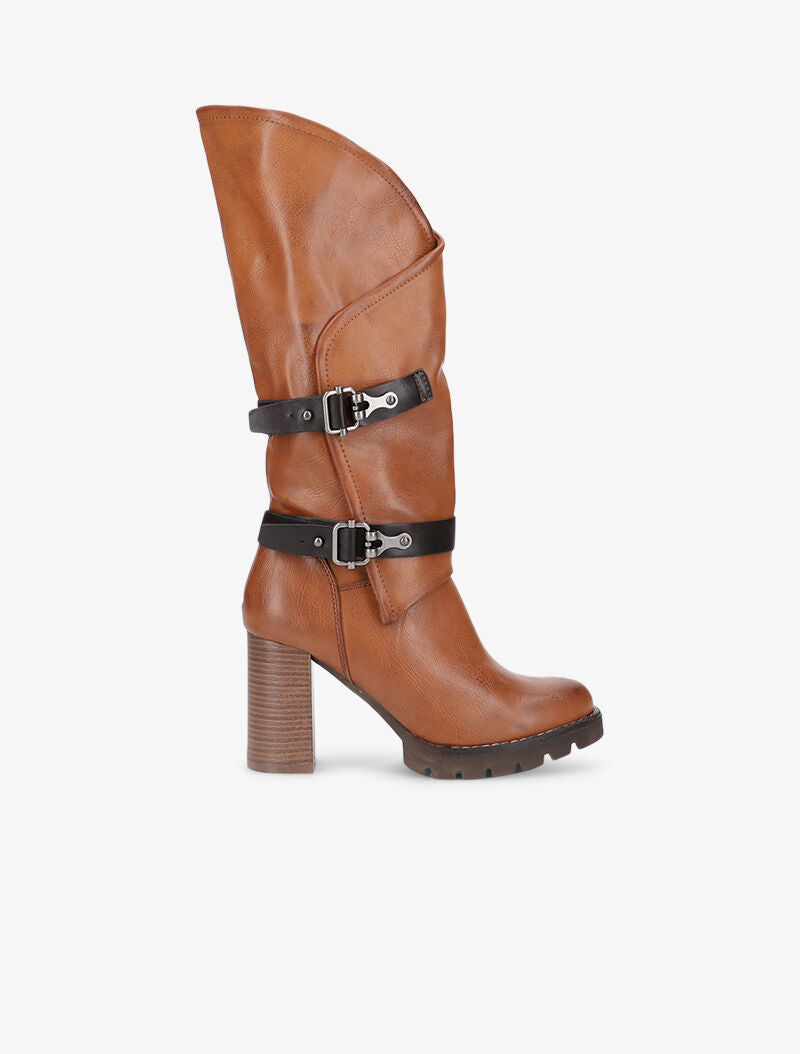 Bottes à revers asymétrique - camel - 2