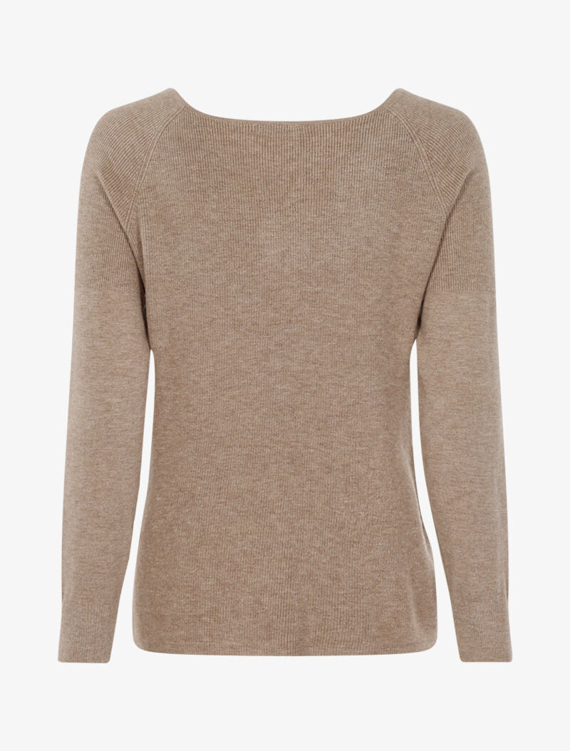 Pull stretch à détail tressé - taupe - 3