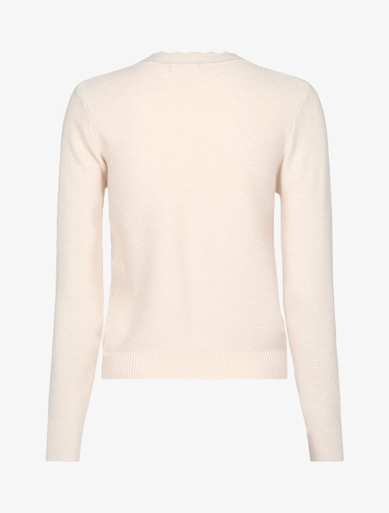 Pull court à bande géométrique - beige - 2