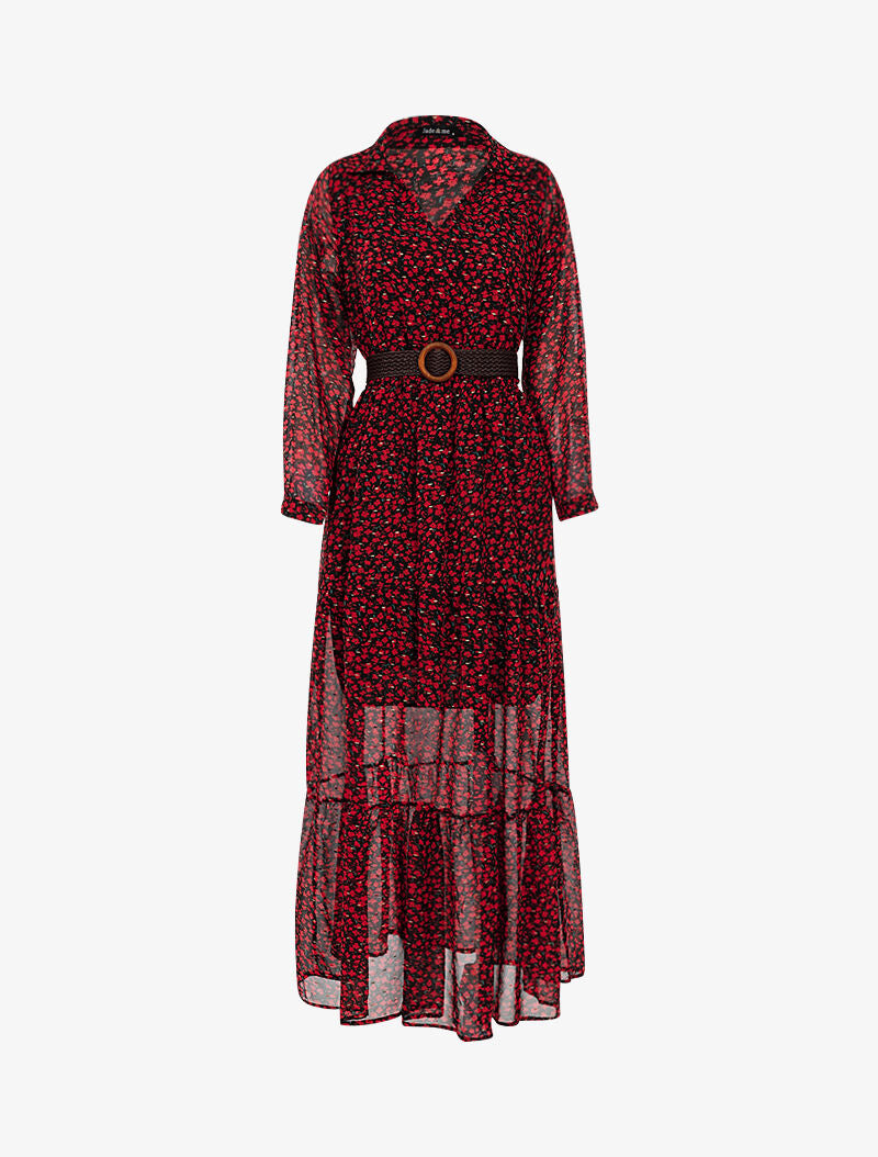 Robe bohème imprimé coquelicots - rouge - 3