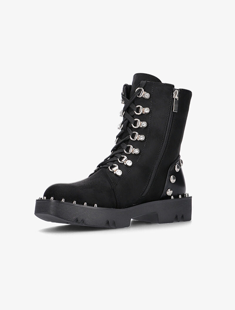 Boots rock bimatière à semelle carrée - noir - 3