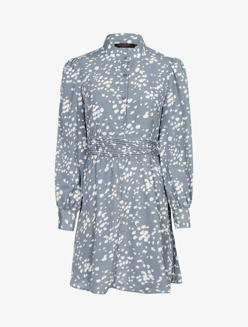 Robe à effet tâcheté - bleu charrette - 1