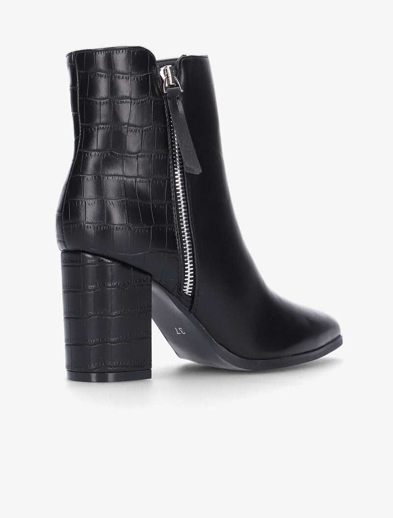 Bottines pointues à contrefort effet croco - noir - 3