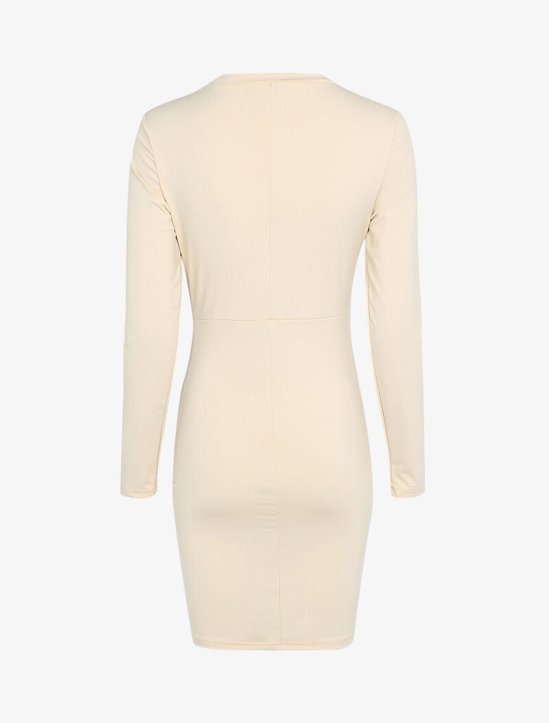 Robe stretch à découpe - beige - 2