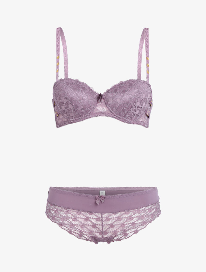 Ensemble à clous et sangles - lilas - 1