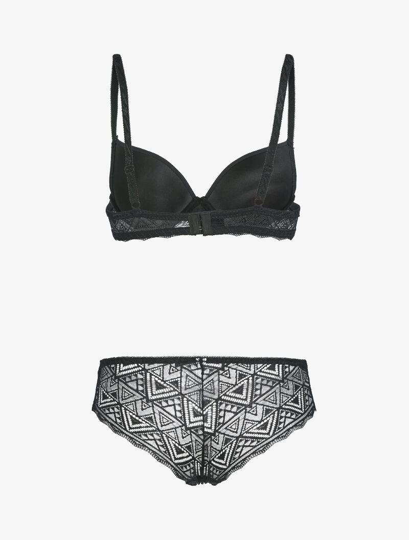 Ensemble à triangles en dentelle - noir - 2